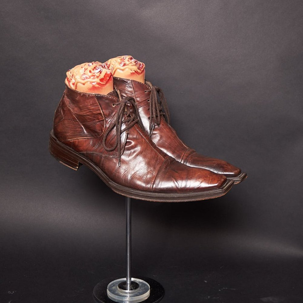 Vintage Ghost Leather Ankle Boots